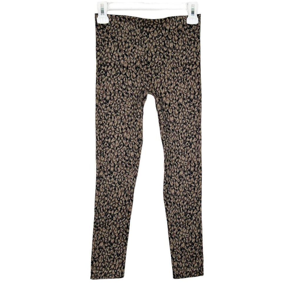 Spanx Look At Me Now Seamless Leggings‎ Womens Size Medium Leopard Print